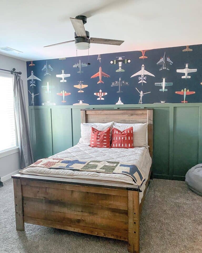 Cool Wallpapers for Boys with Airplane Print