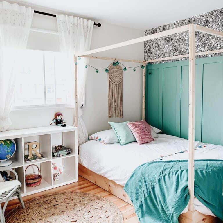 Farmhouse Bedroom with Canopy Bed