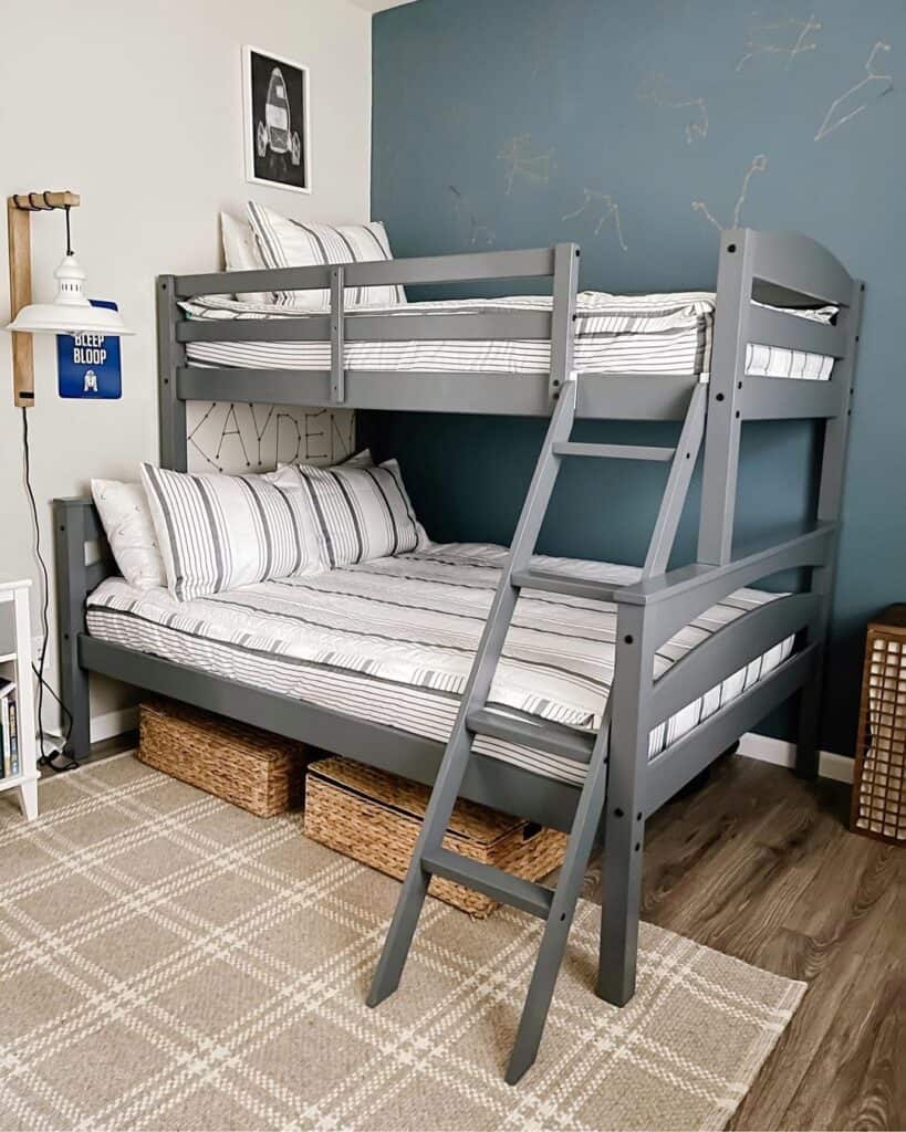 Gray Bunk Bed in Boys' Bunk Room