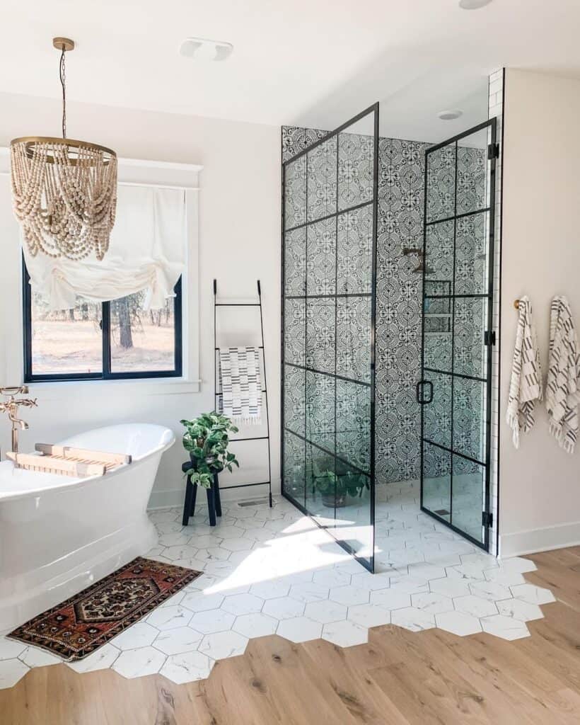 Mosaic Tile Shower with Niche