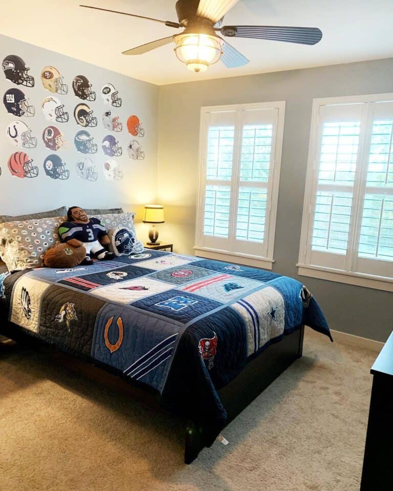 NFL Football Themed Boys Bedroom