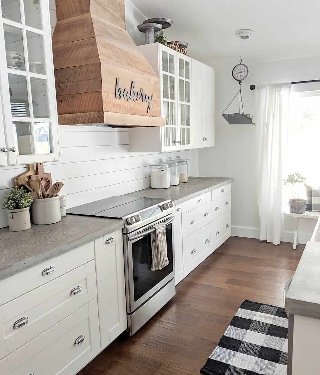 Shiplap Kitchen Wall with White Cabinets - Soul & Lane
