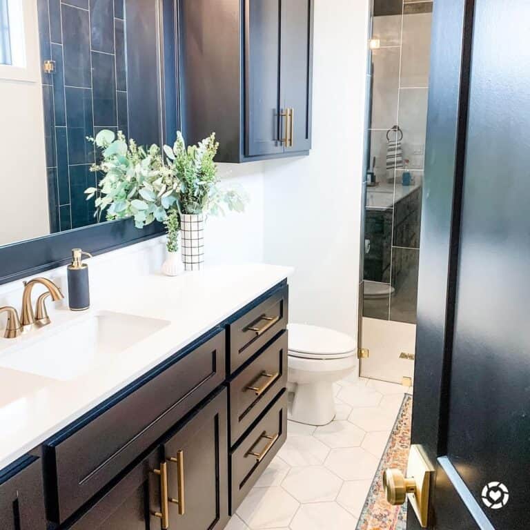 White Hexagon Tile Bathroom Flooring