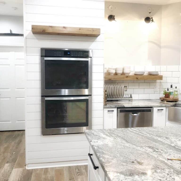 White Kitchen with Shiplap Wall