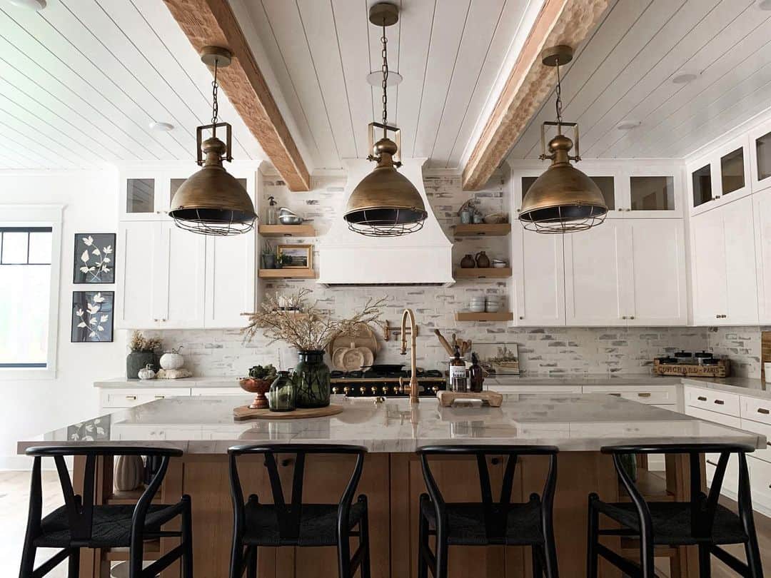 White Shiplap Ceiling with Beams Soul & Lane