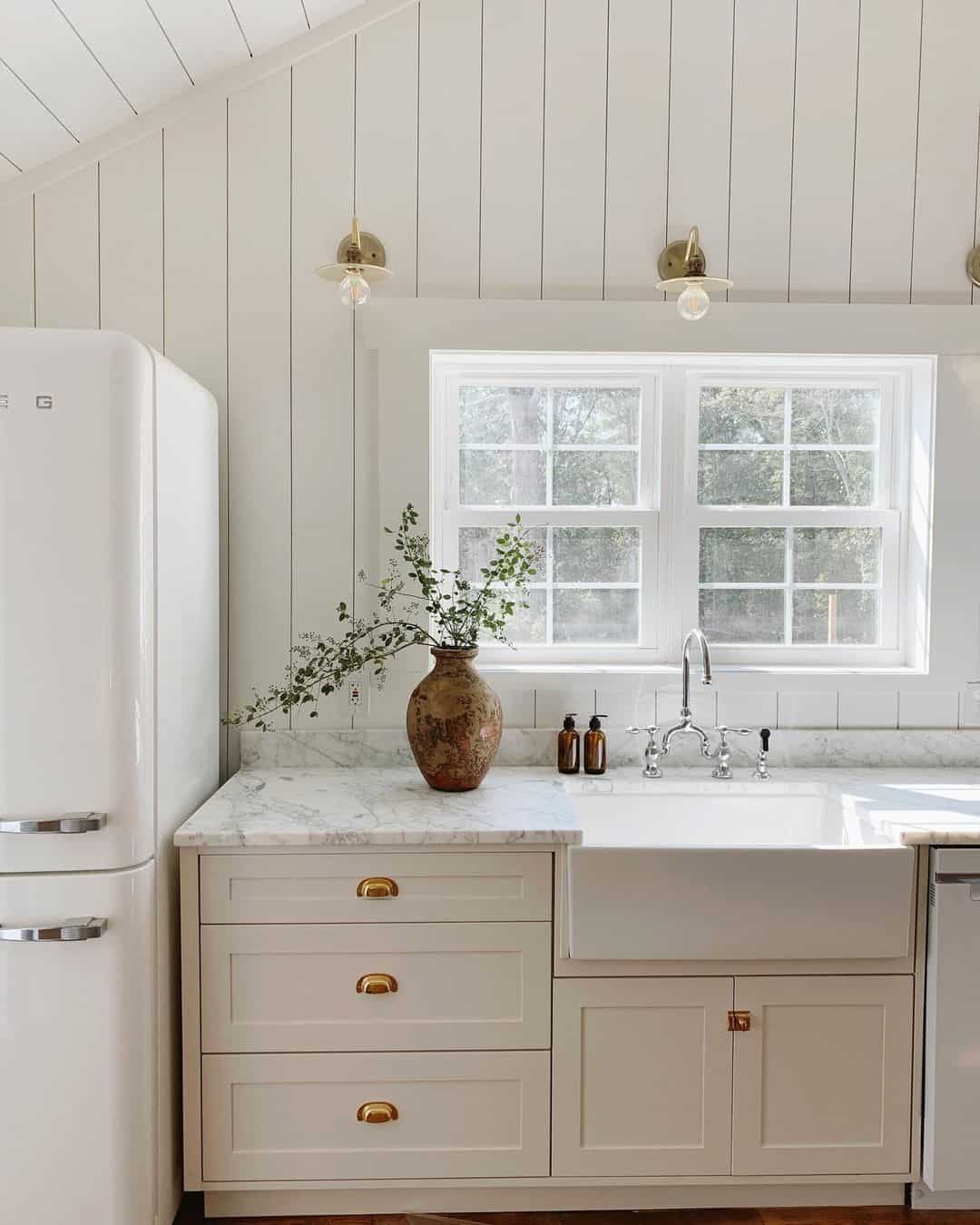 White Vertical Shiplap Kitchen Wall Soul & Lane
