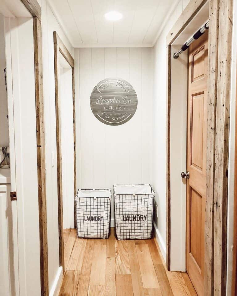Barn Door Laundry Room With Rustic Touch