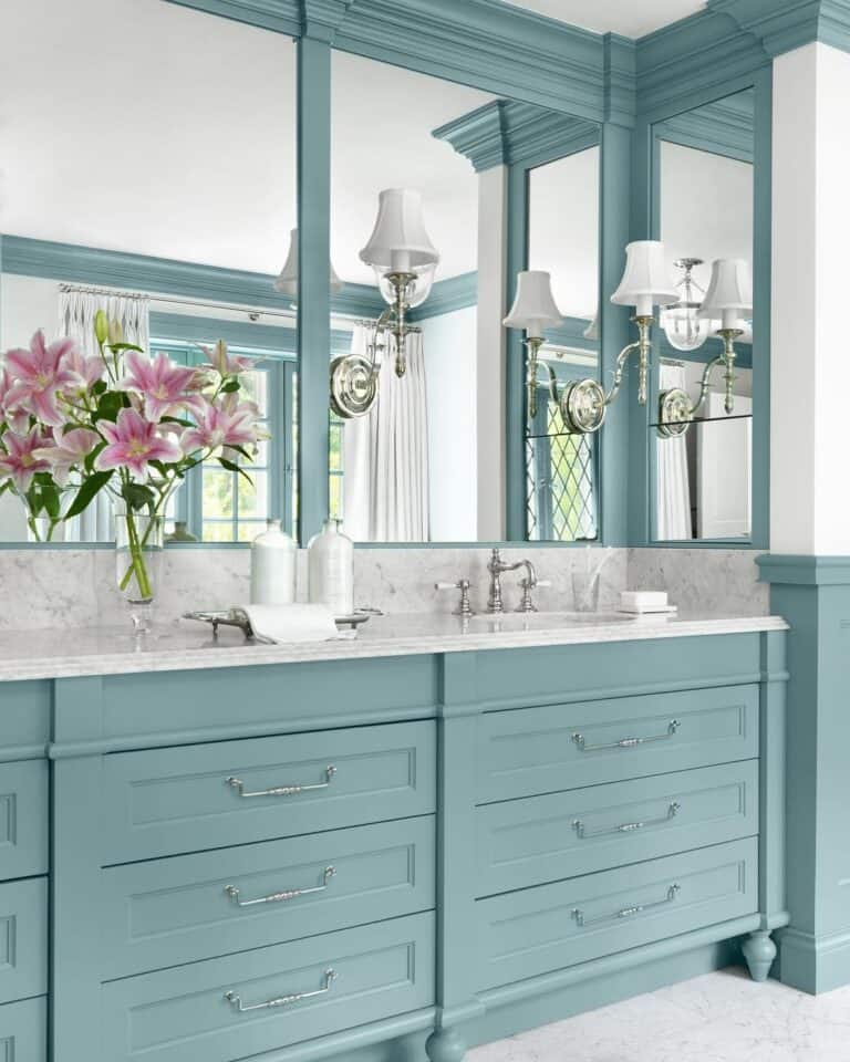 Blue Gray Bathroom Vanity