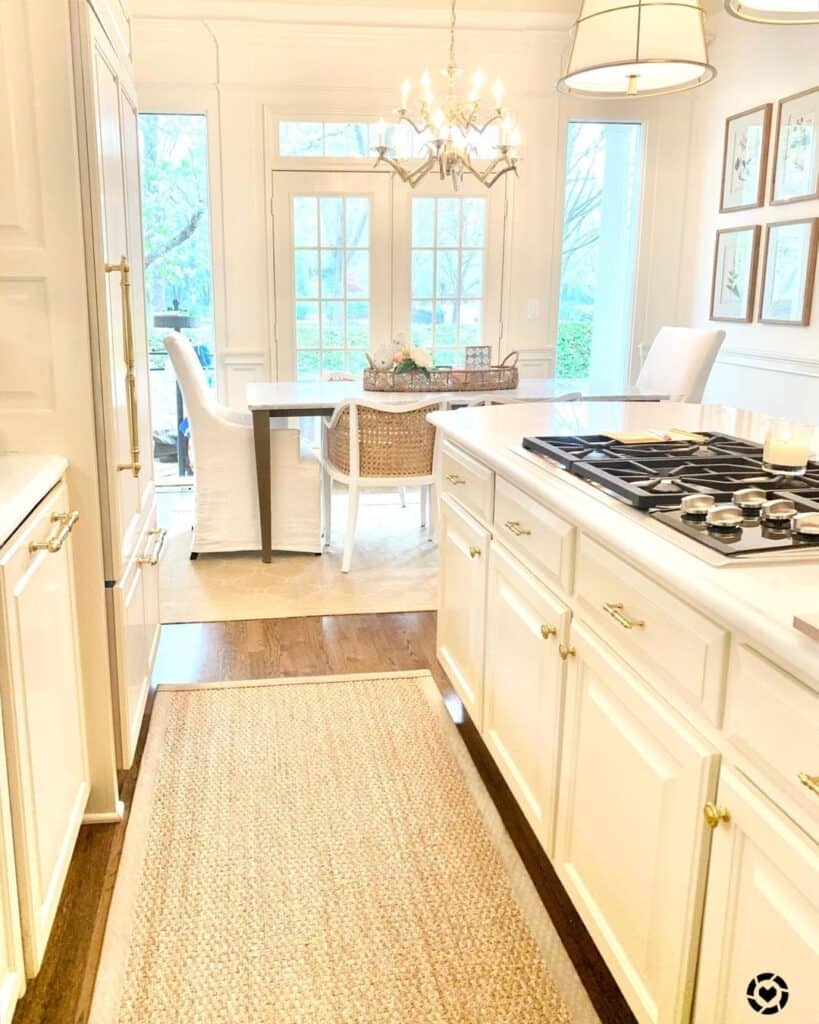 Bright Kitchen with Gold Hardware