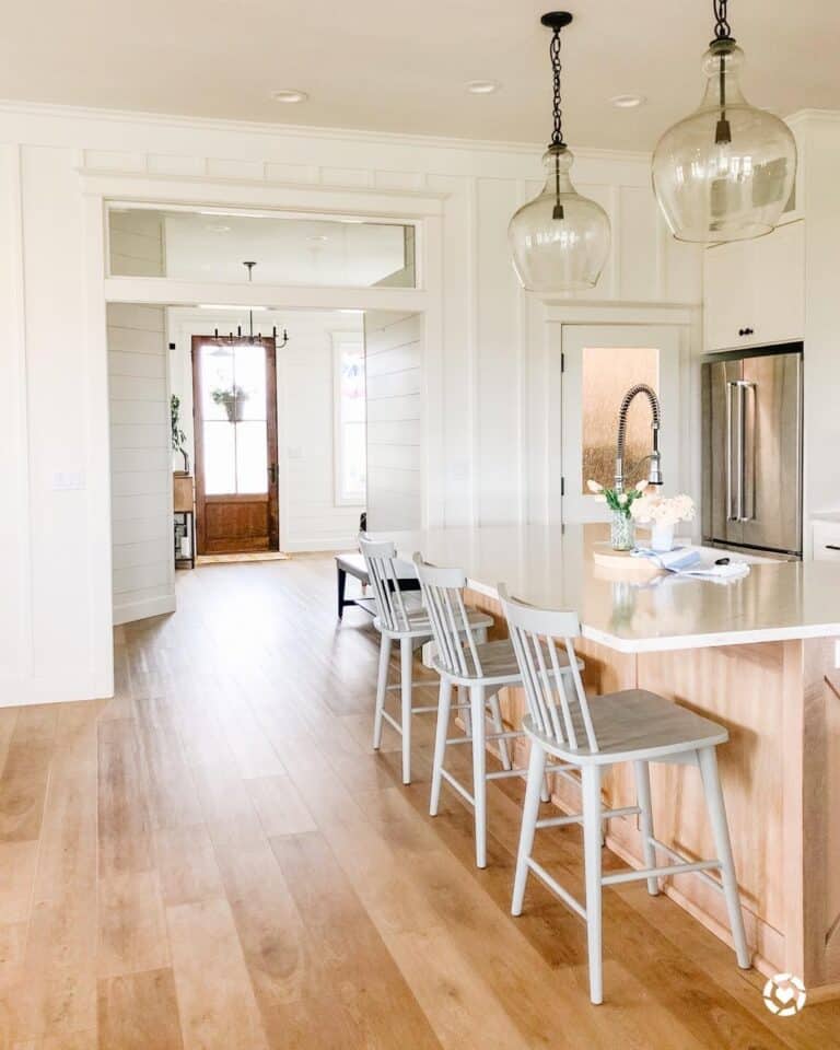 Bright Kitchen with White Walls
