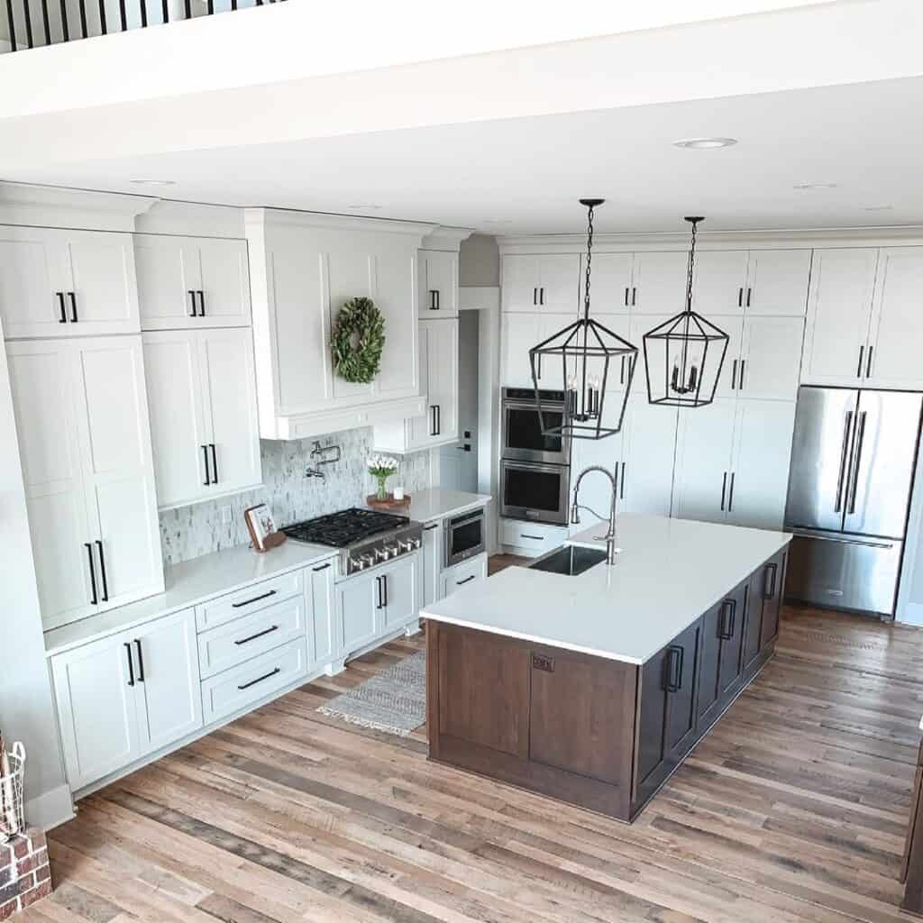 Brown Power Outlet on Kitchen Island End Panel