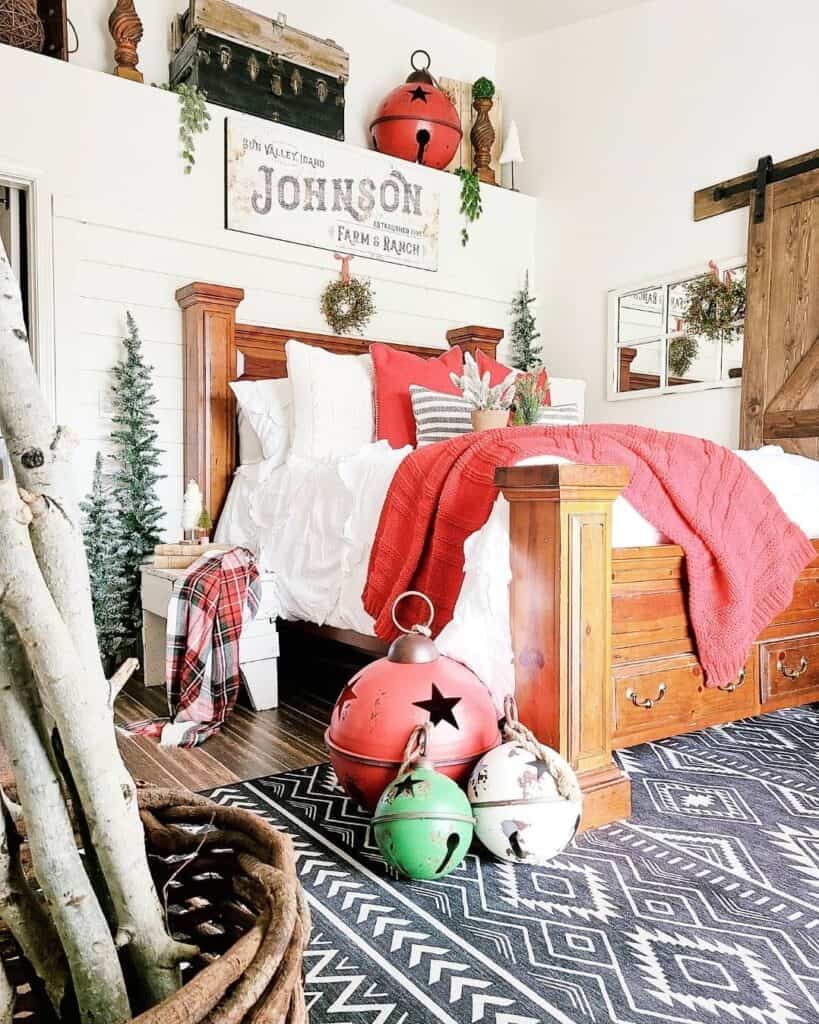 Christmas Pine Trees Throughout a Bedroom