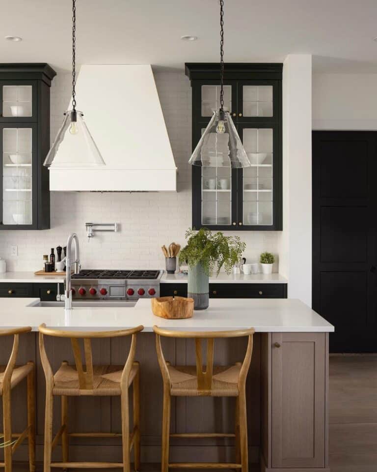 Contrast Kitchen With Pot Filler Faucet