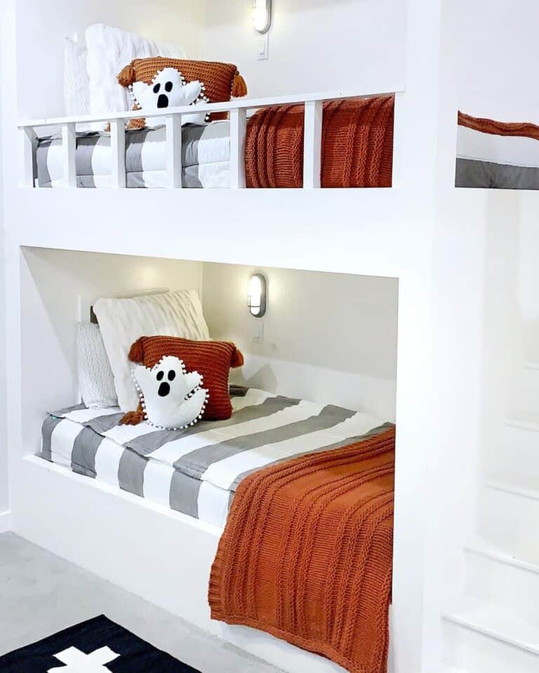 Cute Grey and White Bunk Beds