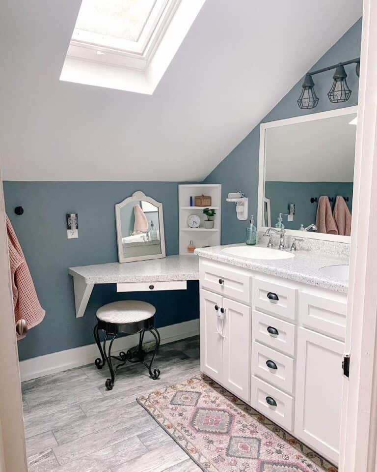 Double Vanity White Marble Bathroom Countertops