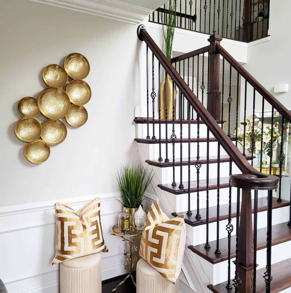 Entryway Stairs with Iron spindles