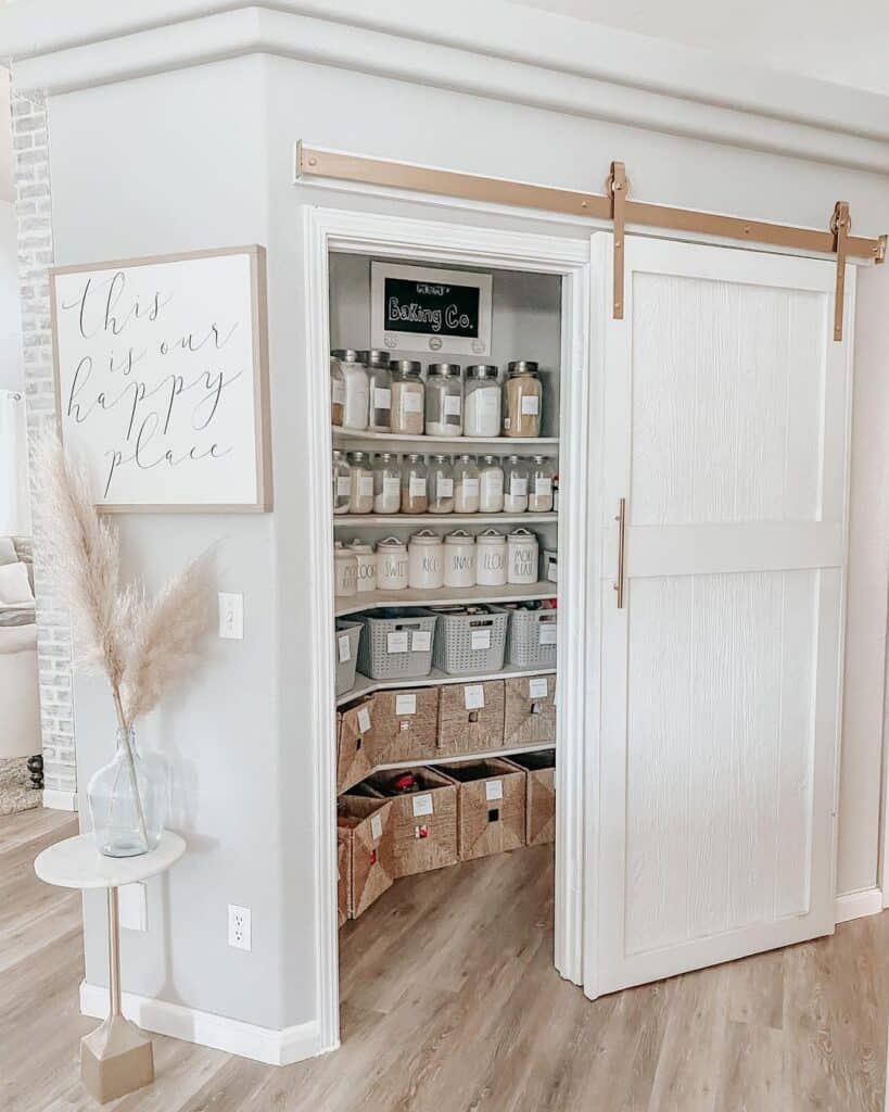 Farmhouse Pantry with White Baseboard