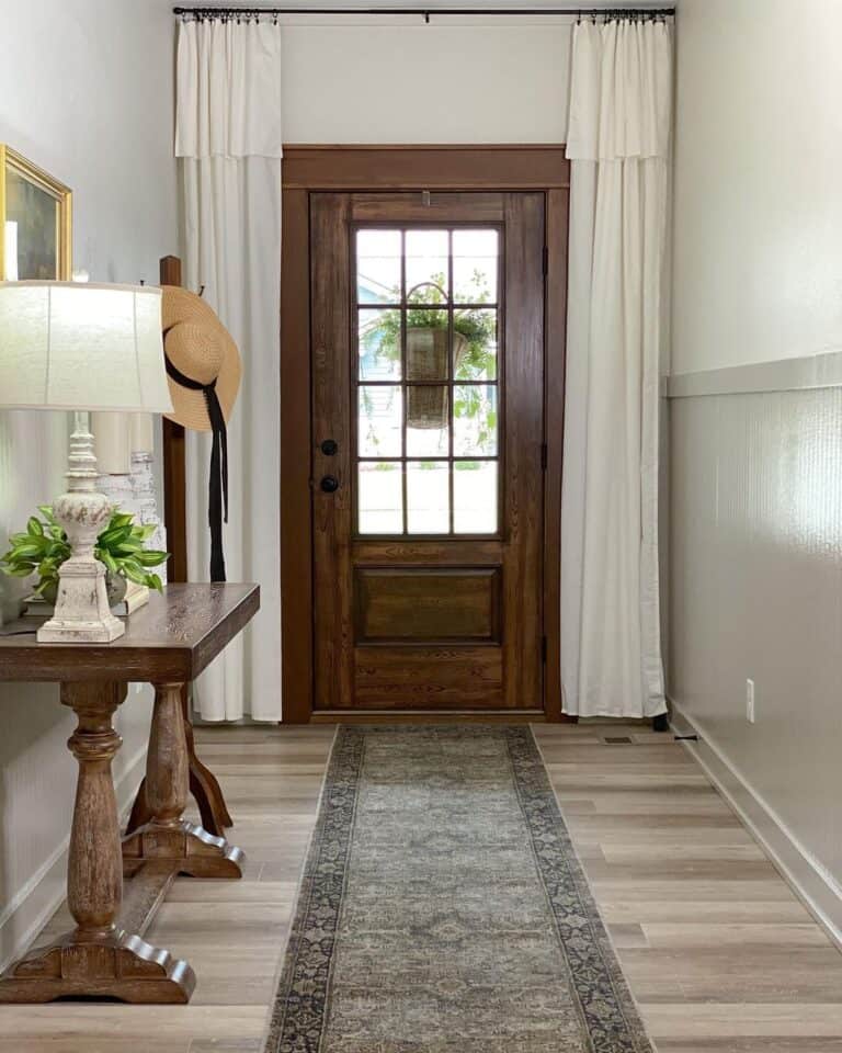 Front Door With Glass Panels in Foyer