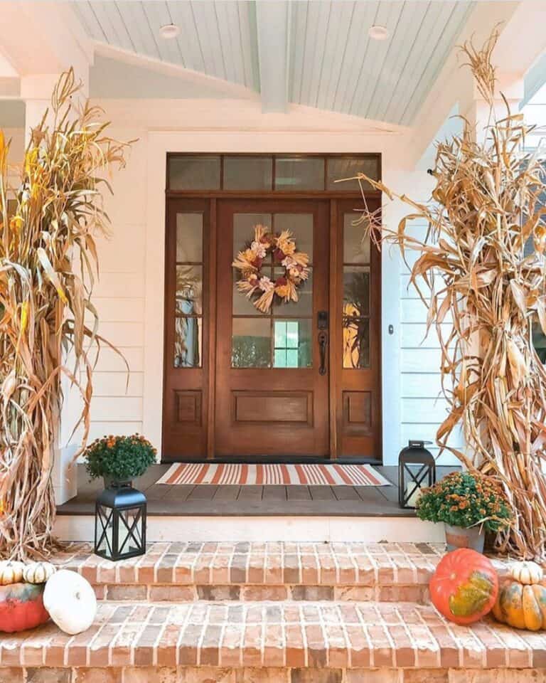 Front Door on Seasonal Porch