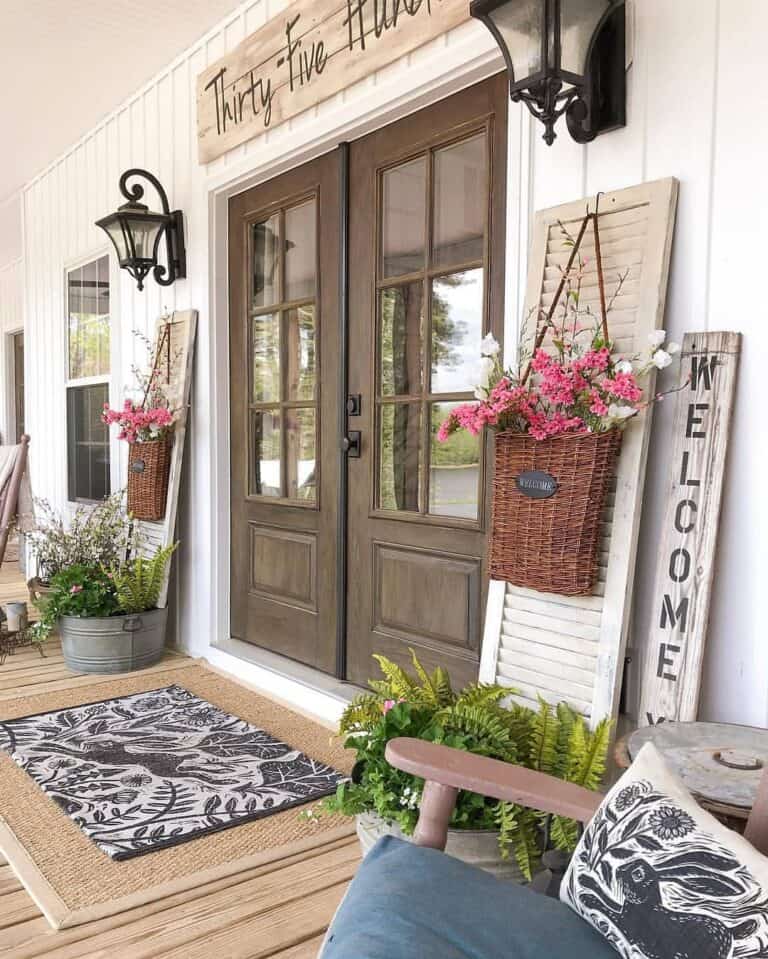 Front Doors With Glass Panels on Decorative Porch