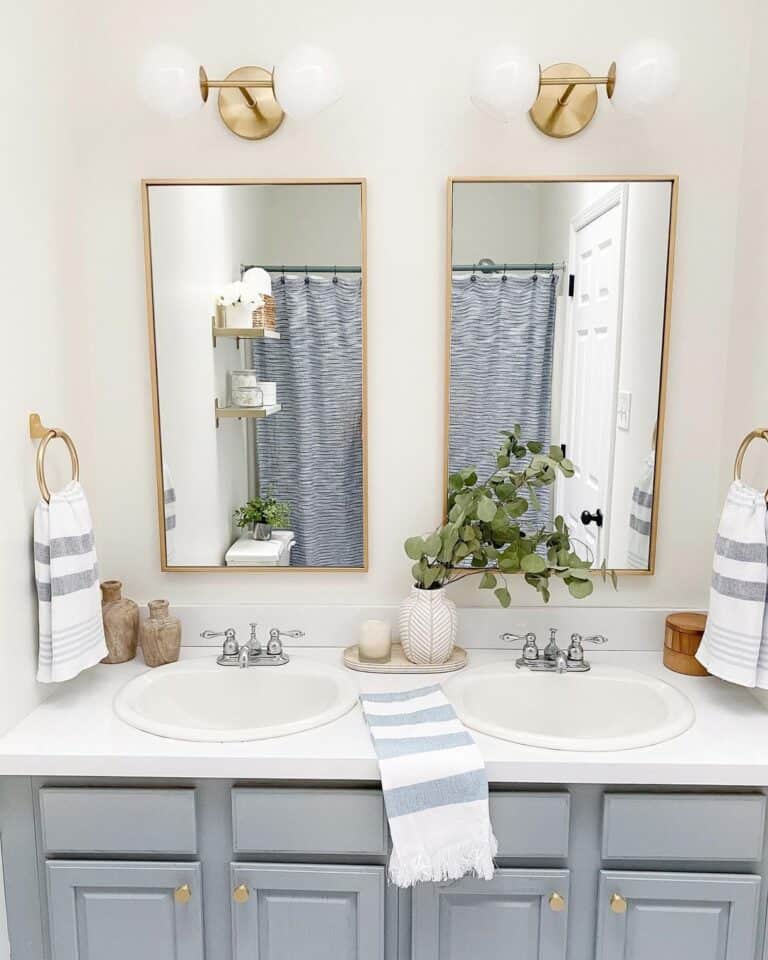 Gold Frame Rectangular Bathroom Mirrors Soul & Lane