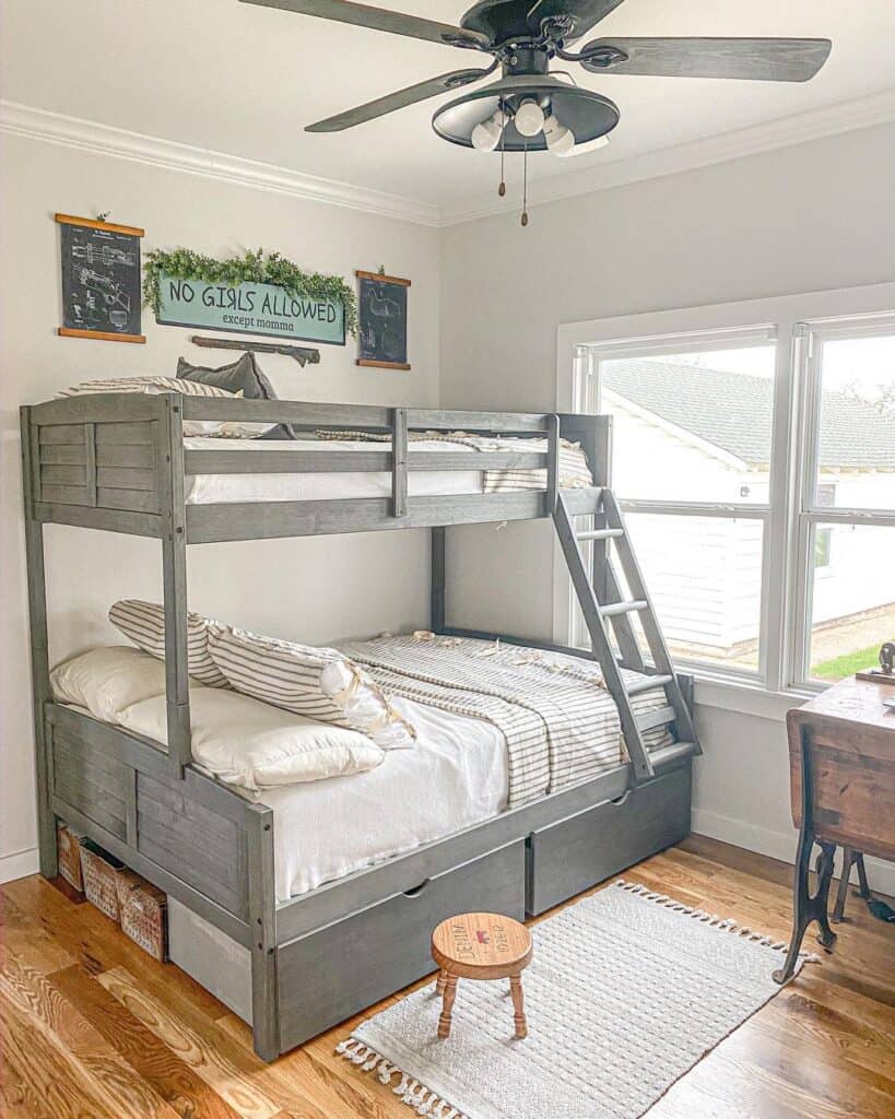 Grey Twin Over Queen Bunk Bed Soul & Lane