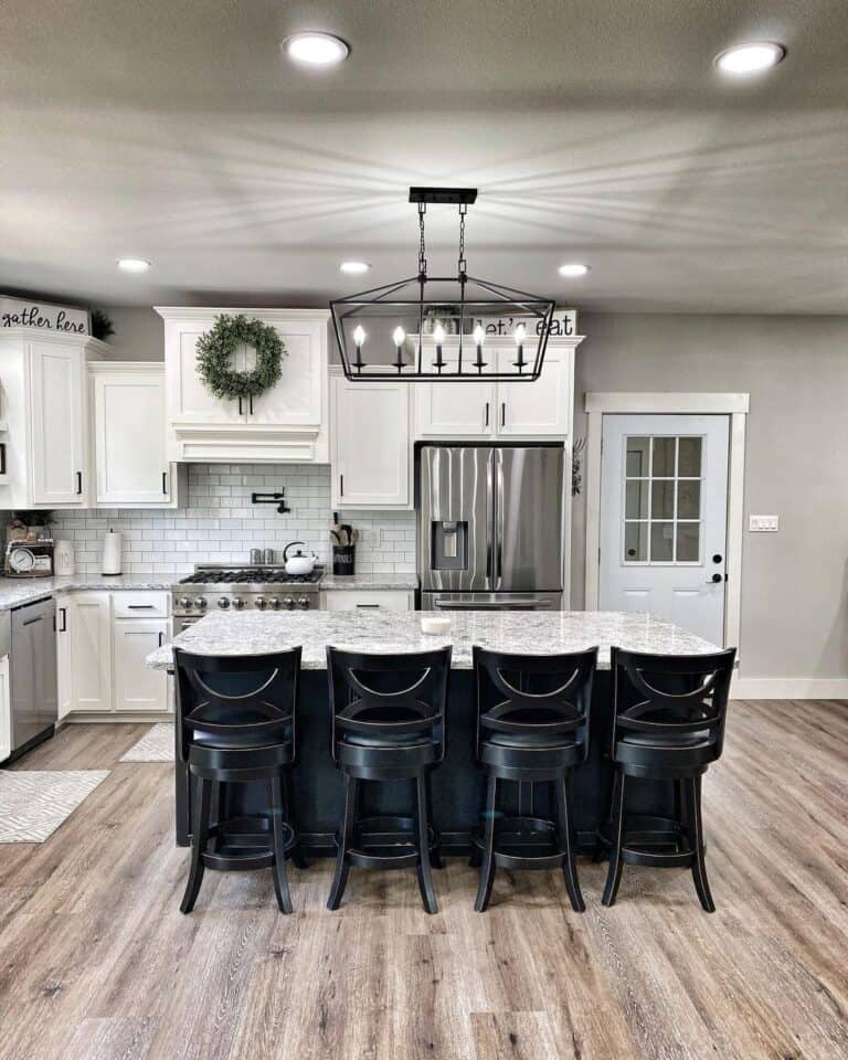 Grey Walls with White Cabinets