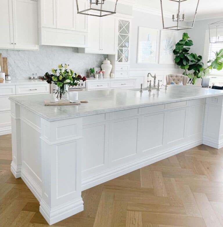 Herringbone Wood Kitchen Floor