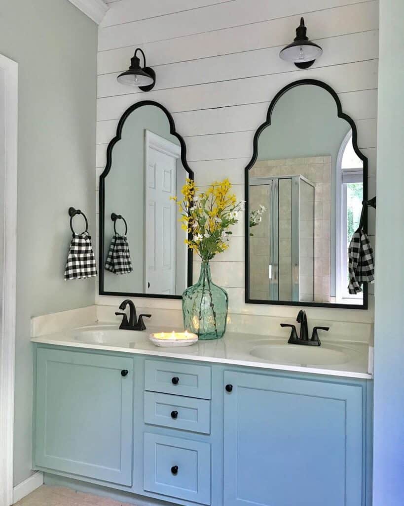 Light Blue Grey Shiplap Bathroom