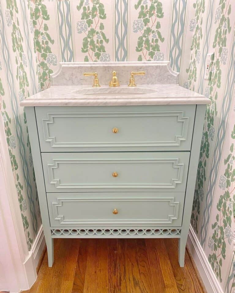 Light Blue Powder Room Washstand