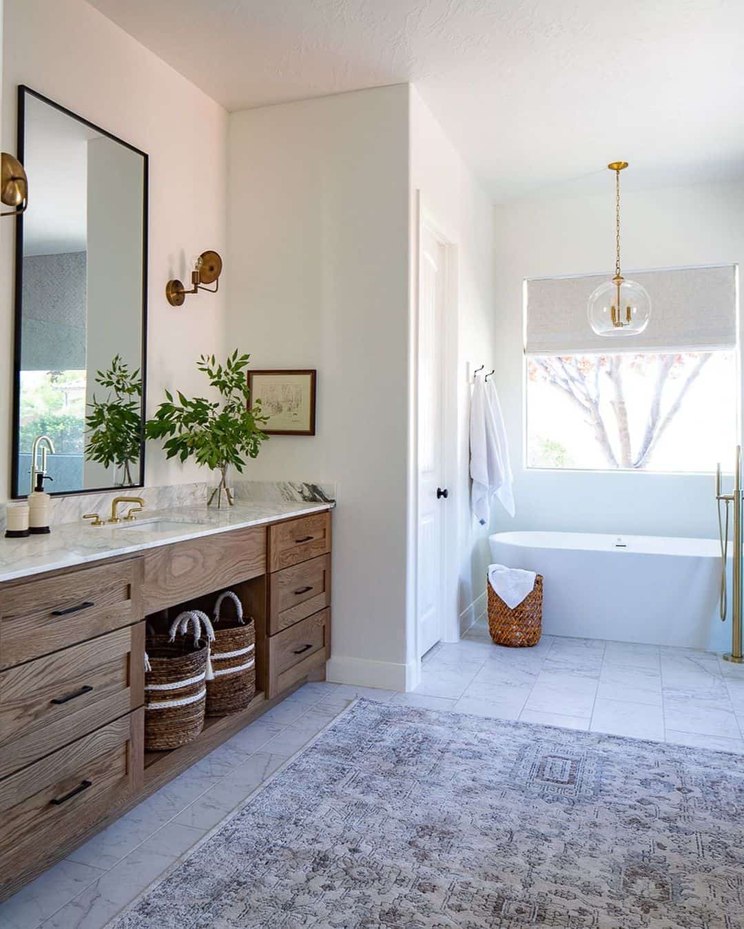 Light-Colored Tile Floor with Flat Baseboard Trim - Soul \u0026 Lane, image size:1080x1347