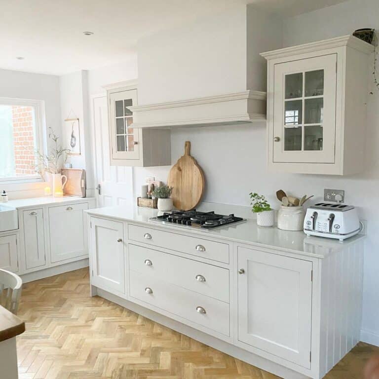 Light Wood Herringbone Floor