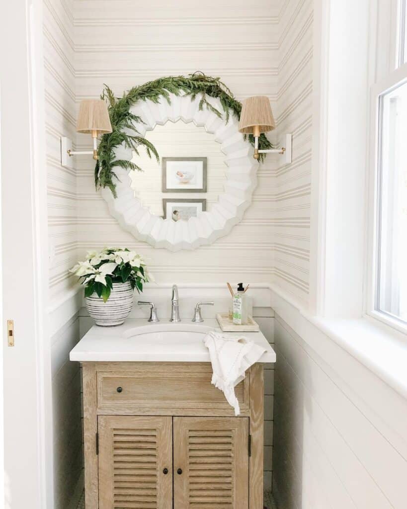 Light Wood Vanity for Powder Room