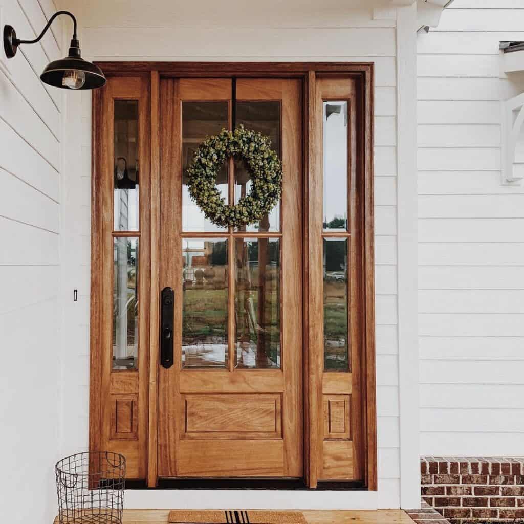 Mahogany Front Door With Glass Panels