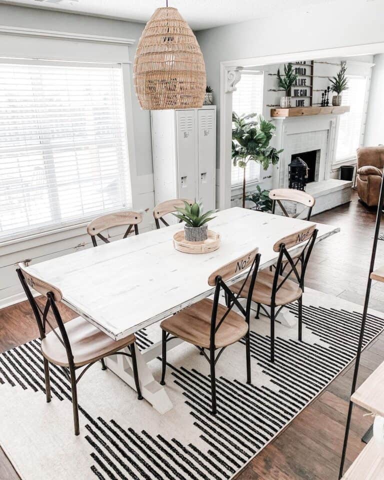 Modern Touches With White Farmhouse Dining Table
