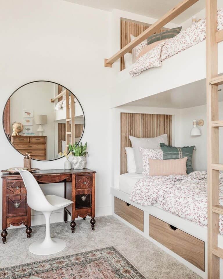 Modern Wood and White Bunk Beds