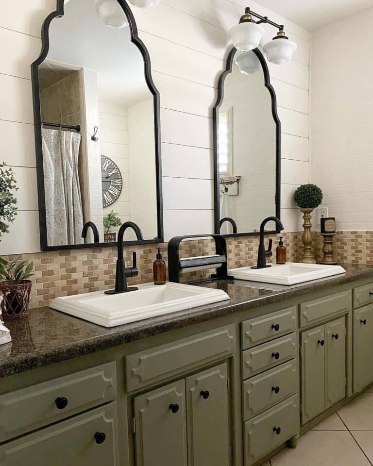 Painted Vanity With Granite Countertop