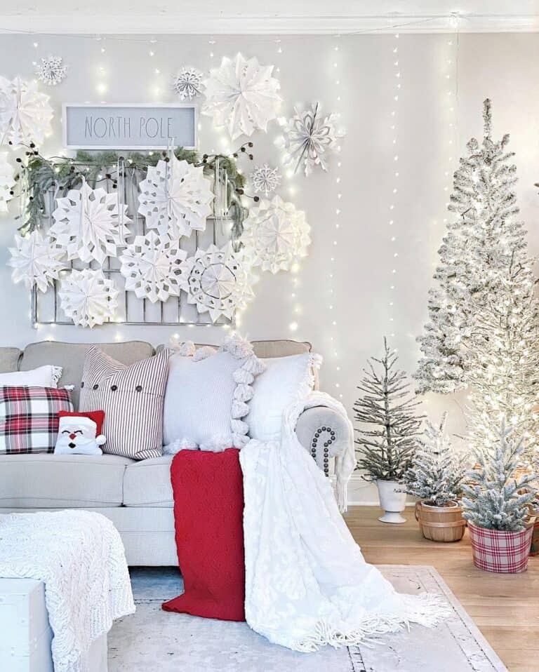 Paper Snowflakes and Christmas Throw Blankets