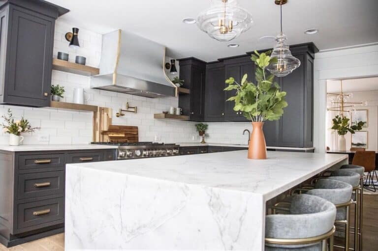 Pot Filler Over Stove in Unique Kitchen