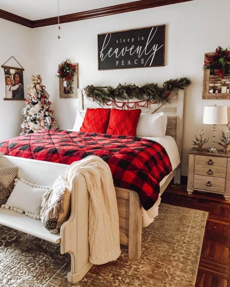 Red and Black Plaid Christmas Quilt