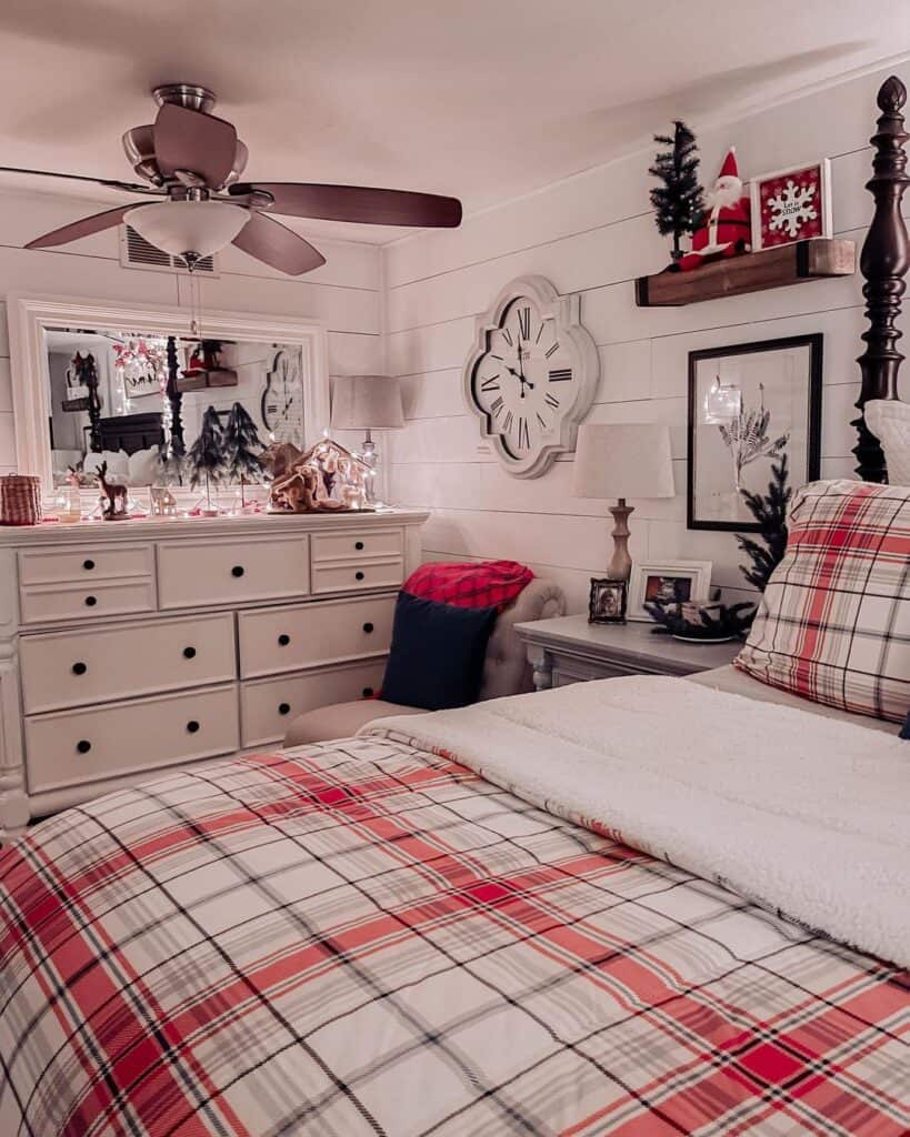 Shiplap Bedroom With Christmas Bedroom Decor