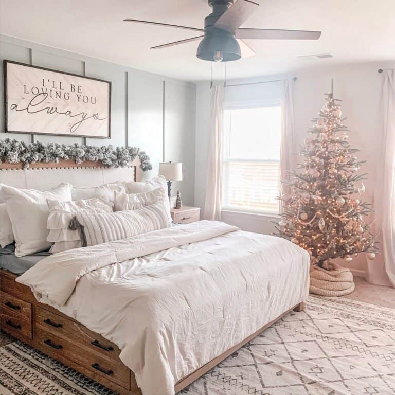 Silver and Gold Bedroom Christmas Tree