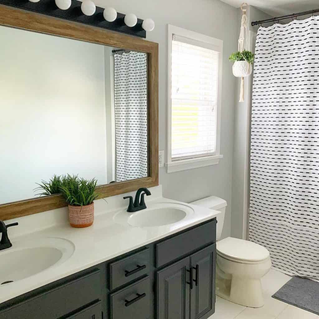White Bathroom Countertops for Black Cabinets