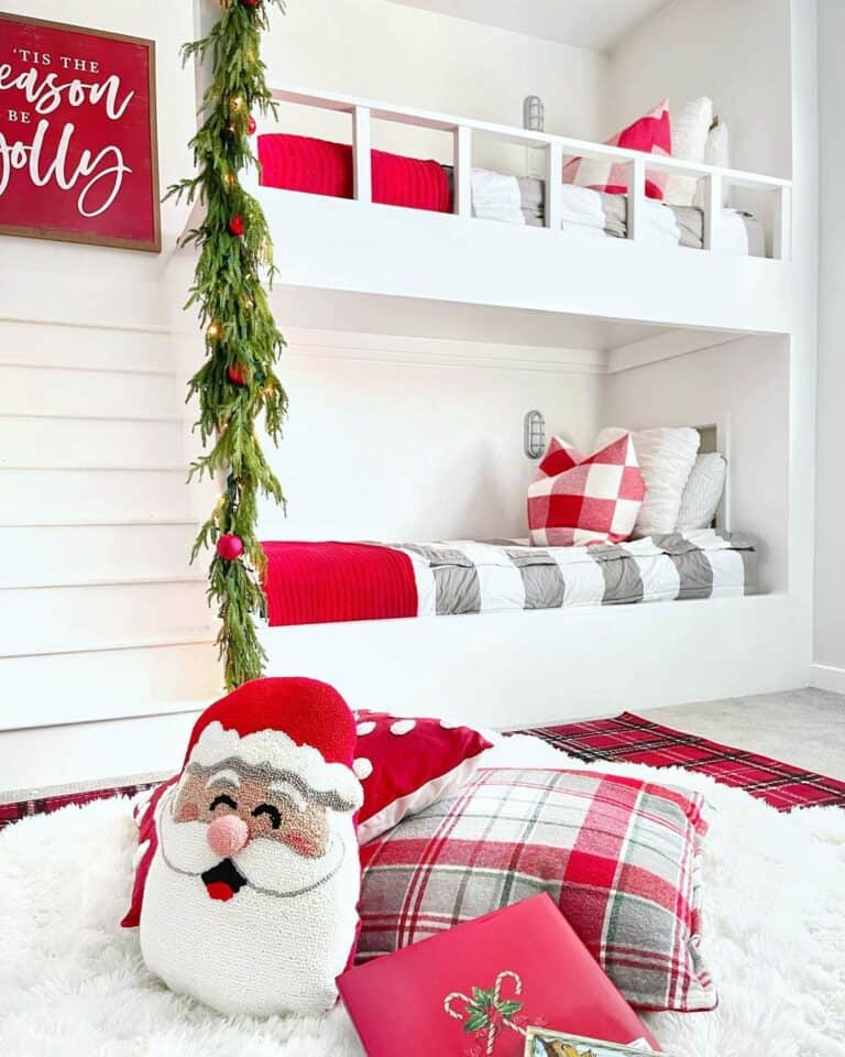 White Bunk Beds with Gray
