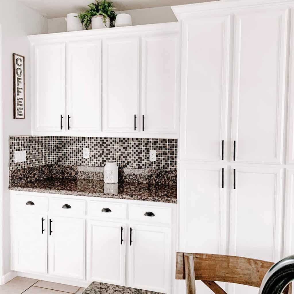 White Kitchen Cabinets with Black Hardware