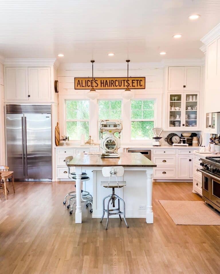 White Kitchen Island Table Seating - Soul & Lane