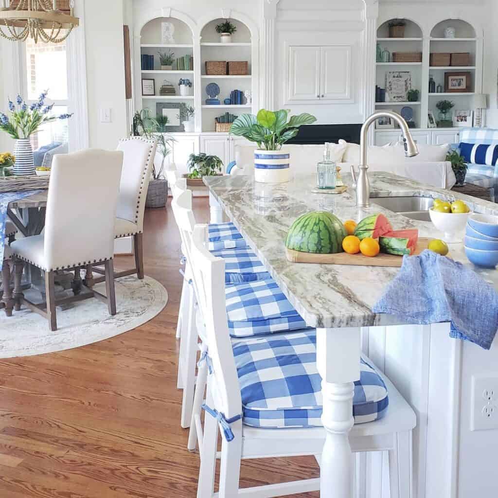 White Kitchen Island with Table Legs