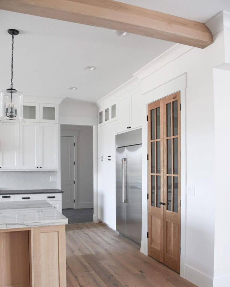 White Kitchen Walls with a White Baseboard