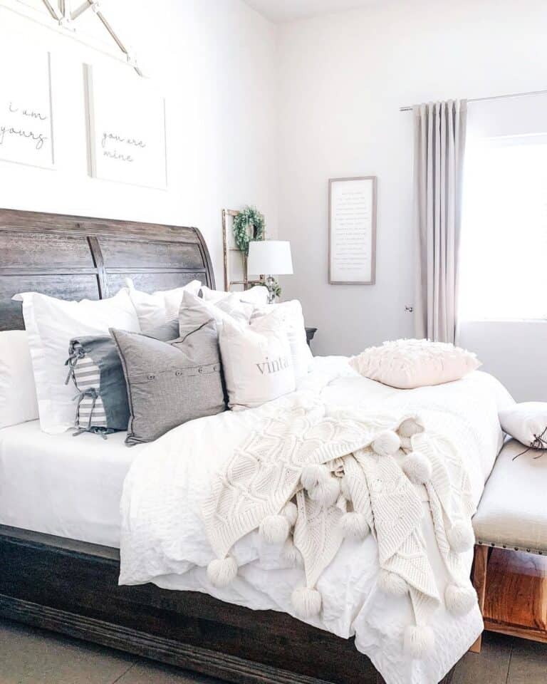 A Variety of Pillows And White Bedding Ideas