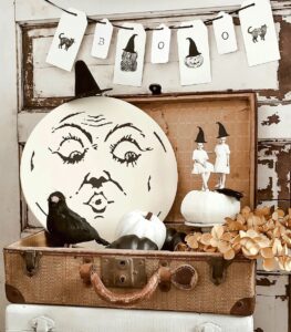 Antique Halloween Suitcase Vignette